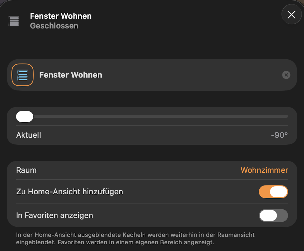 Loxone Apple HomeKit Raffstore