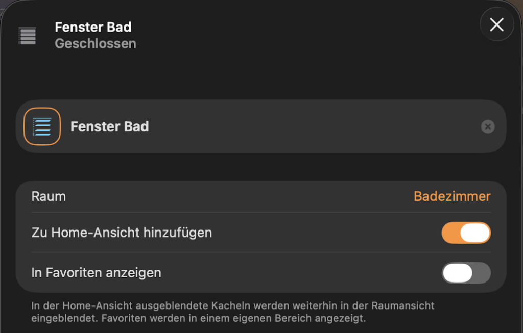 Loxone Apple HomeKit Rollo